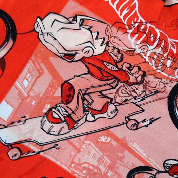 Vintage Flamehead JNCO Button Shirt Medium Red 90s Skater BMX Bike Cartoon Skate - Picture 14 of 16